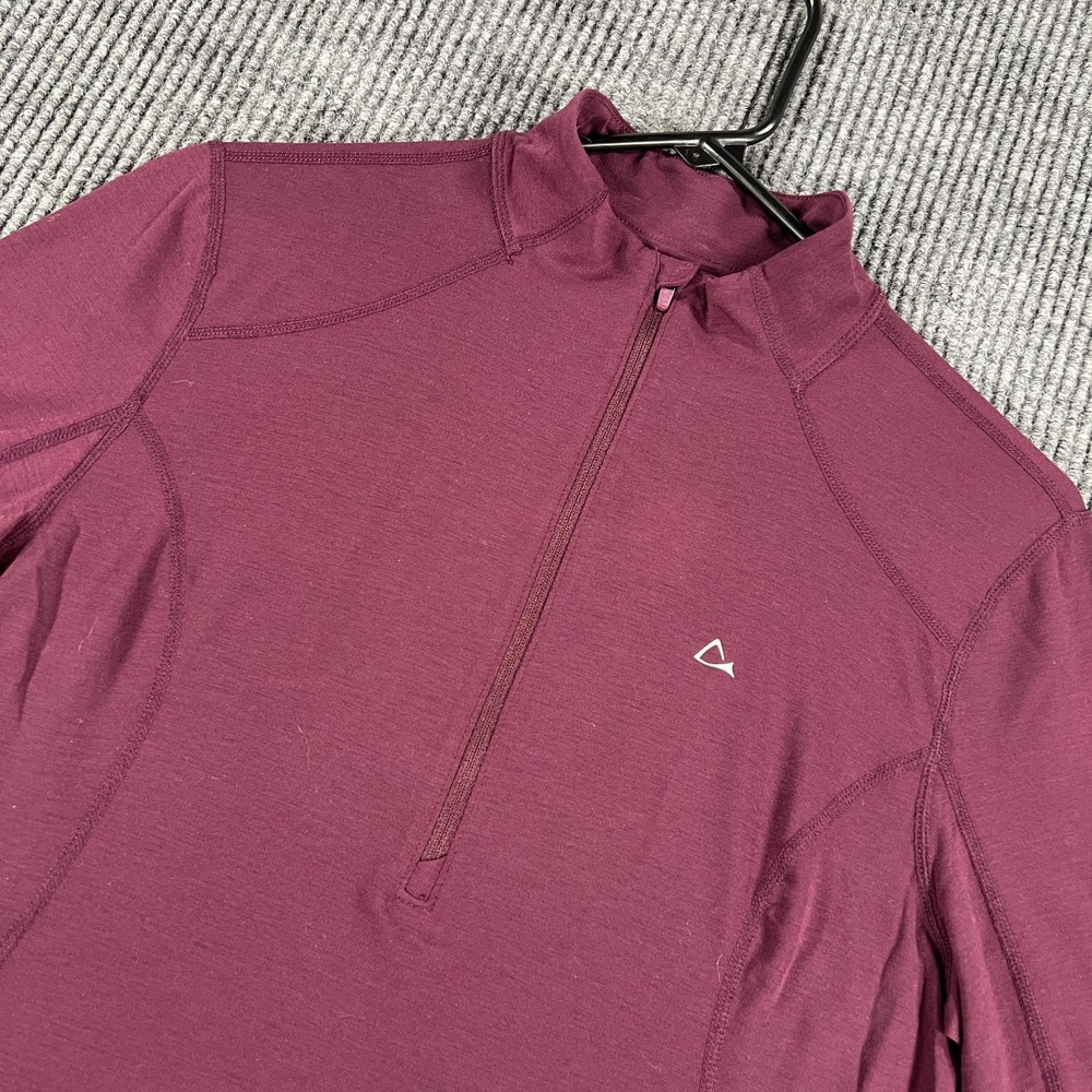 Paradox Pullover Shirt Womens Medium Purple Long‎ Sleeve 1/4 Zip Wool Blend